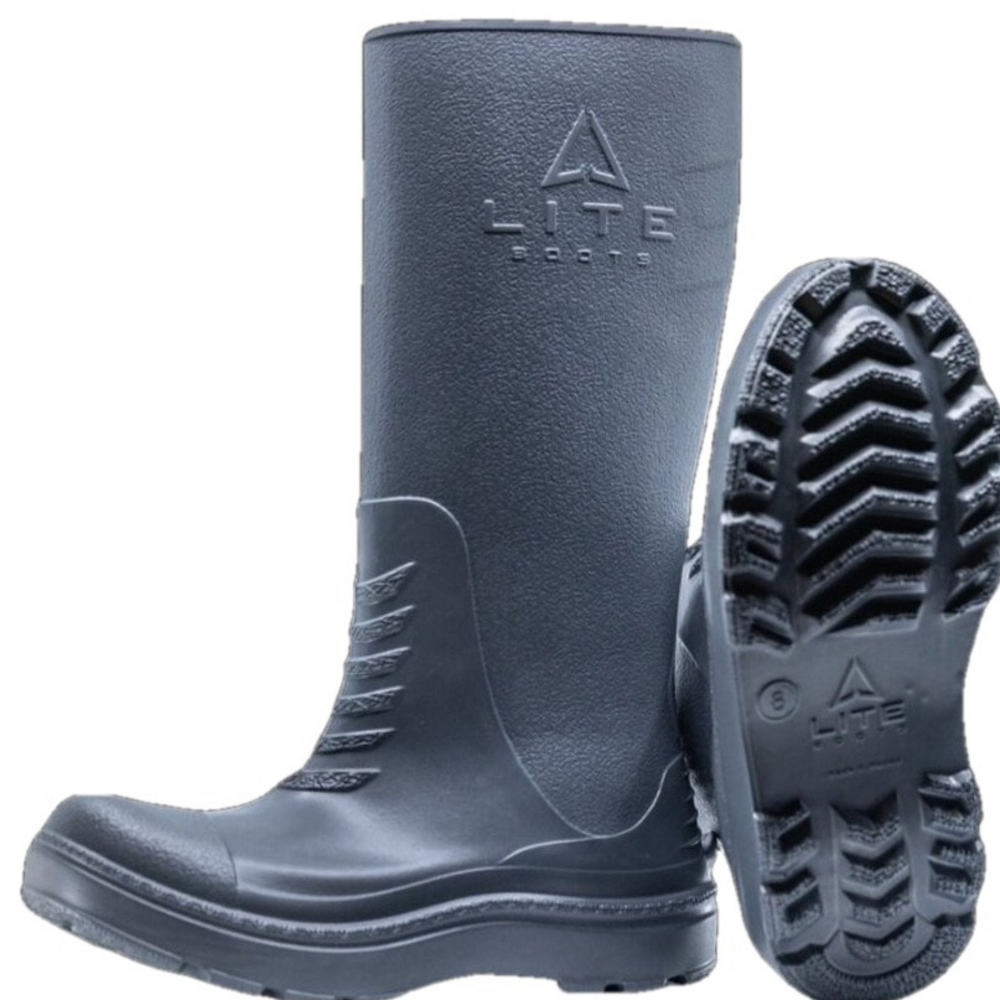 NEW LITEBOOTS Women's Size 9.5/Men's 8 Charcoal Grey Rubber Boots